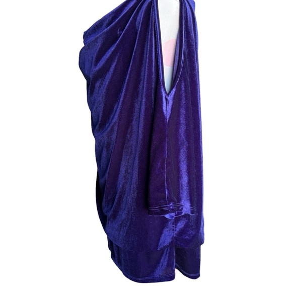 NWT: For Cynthia Velour Drape Cowl Neck Regency Tunic - 2X - Deep Purple - Picture 3 of 7